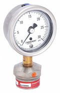 Pressure Gauge, 0 to 30 psi, 2-1/2In, 1/4In G509518
