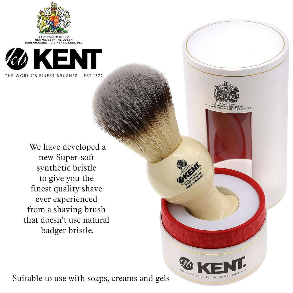 Shaving Brush with Ultra-Soft Synthetic Bristles and Faux Ivory Resin Handle, Pack of 2 O6495