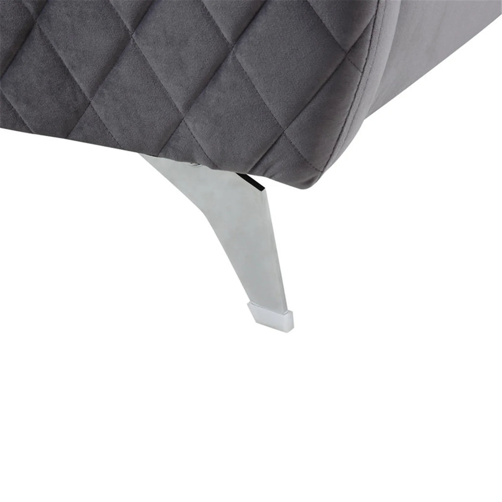Gray Velvet Loveseat Couch F506