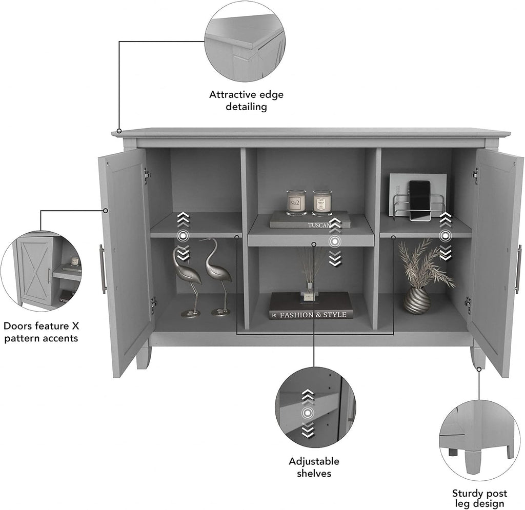 Cape Cod Gray Accent Cabinet with Doors E65399