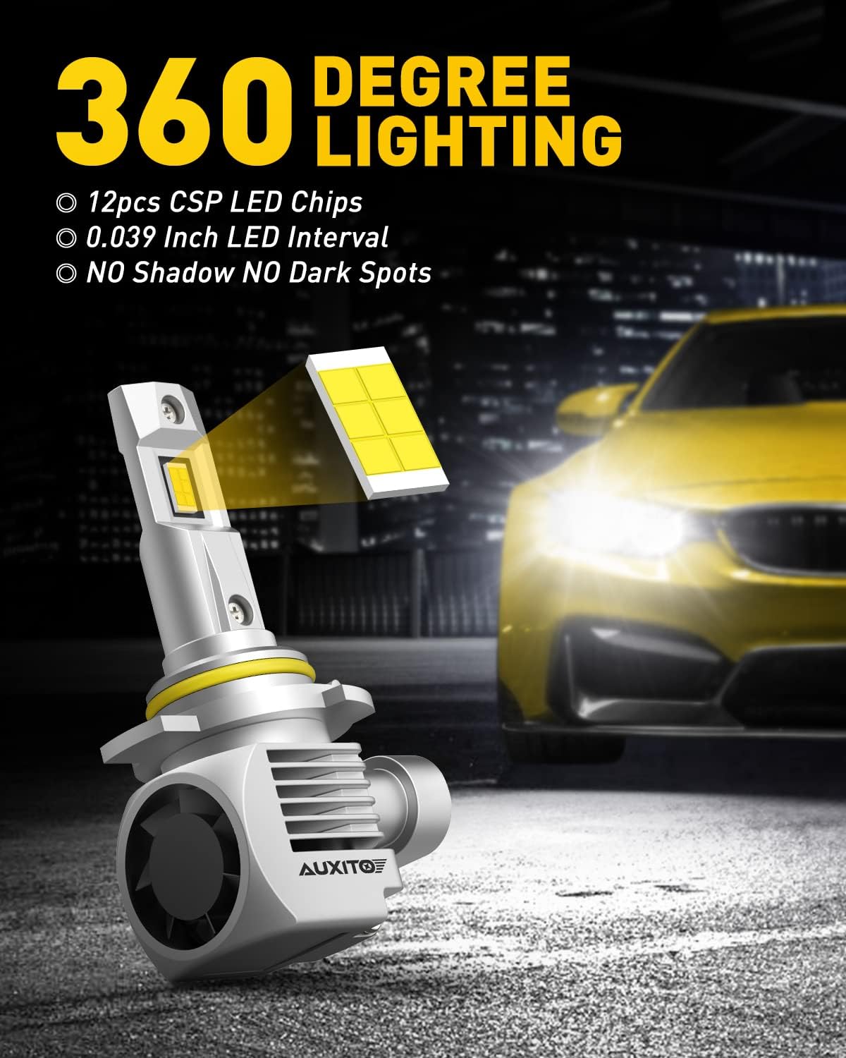 9012 HIR2 LED Headlight Bulbs, 6000K White, Pack of 2 L459