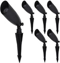 Black Aluminum Low Voltage Landscape Spot Light with Ground Spike, 6-Pack X67543