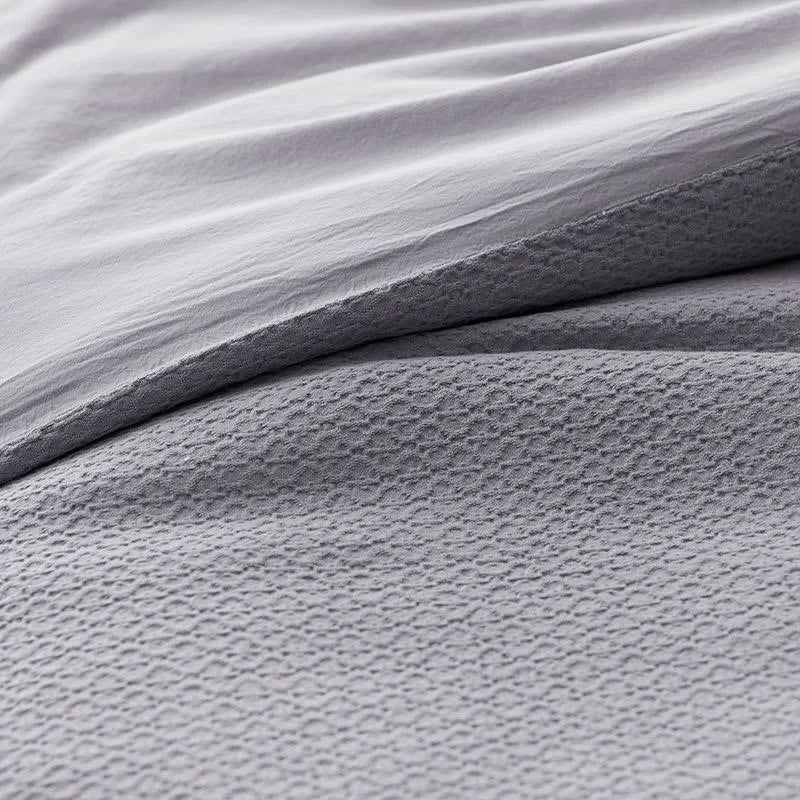 White Geometric Cotton Reversible Full Duvet Cover T734