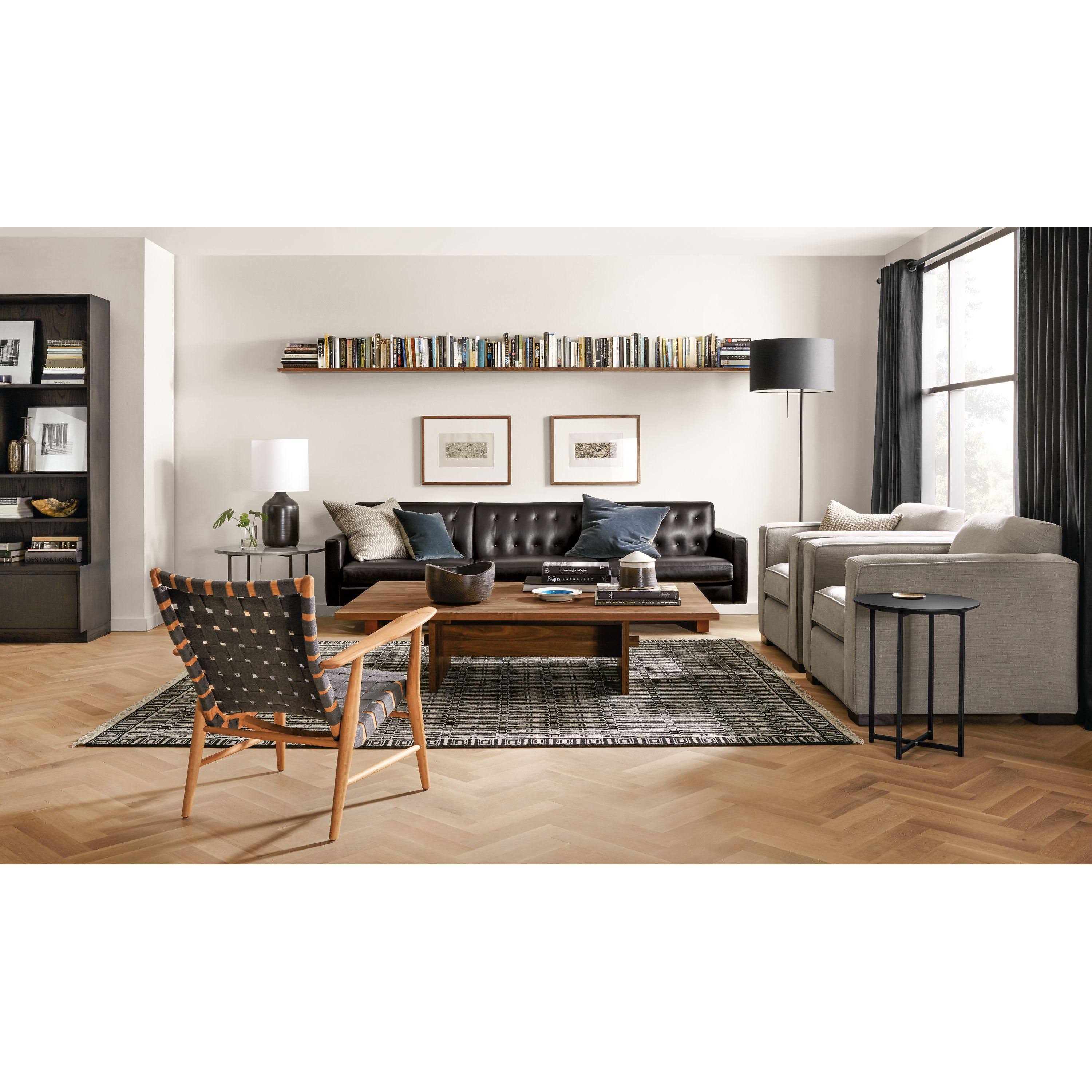 Round End Table with Smoke Tempered Glass Top S9040