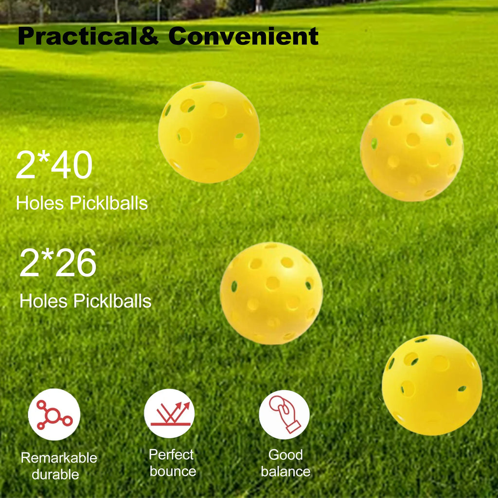 Pickleball Paddles Set of 2 with 4 Pickle Balls and Bag G826