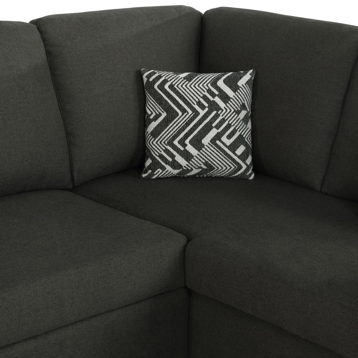 Charcoal Gray Fabric Sectional Sofa with USB & Power X988