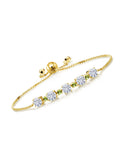 18K Yellow Gold Plated Silver Green Peridot Bracelet with Moissanite (2.78 Cttw) E284