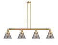 Large Cone 4 Light Island Light in Satin Gold E7561