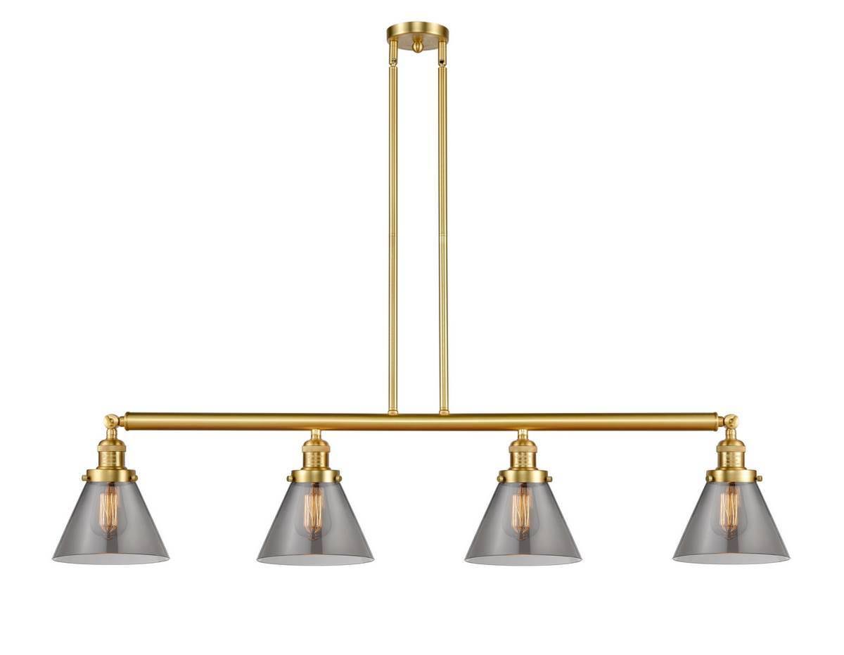Large Cone 4 Light Island Light in Satin Gold E7561