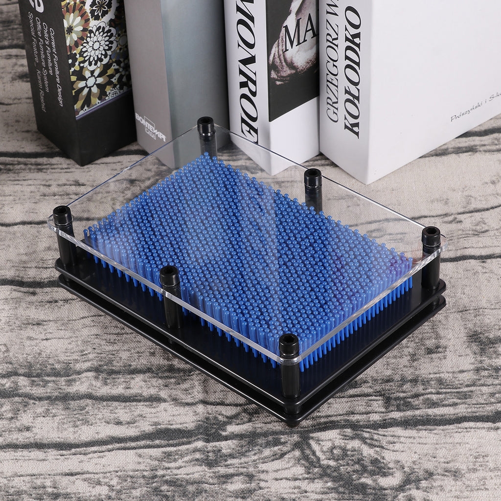 3D Pin Art Toy Plastic Square Handprint Dark Blue S41195