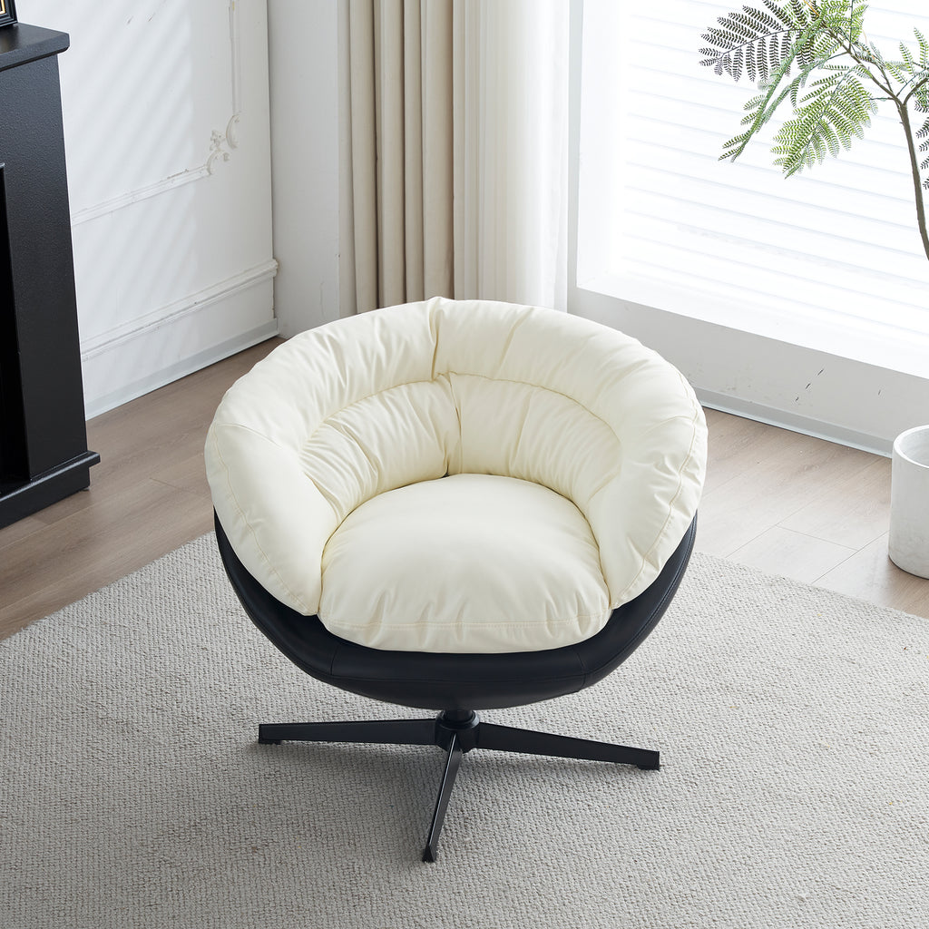 Two Tone Swivel Barrel Arm Chair W6077