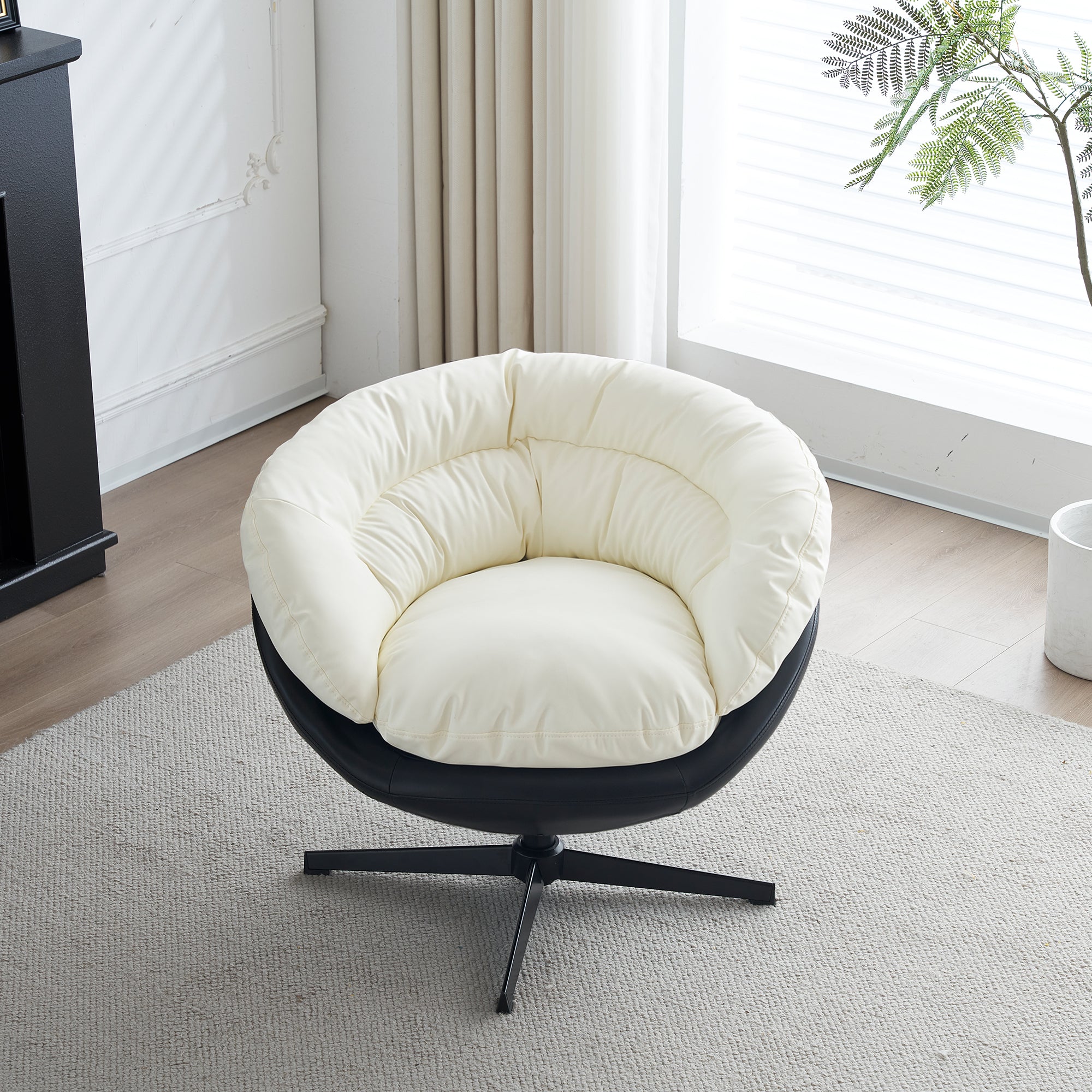 Two Tone Swivel Barrel Arm Chair W6077