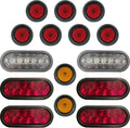 LED Light Kit for Trailers Trucks RVs, Oval Stop/Turn/Tail Lights, Oval Reverse Lights, 2.5" Amber Sidemarkers, 2.5" Red Sidemarkers, Grommet Mounted, Pack of 2 A56386