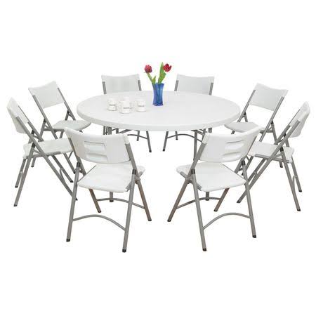 Folding Chair, Plastic, Gray, Pkg of 4 P386