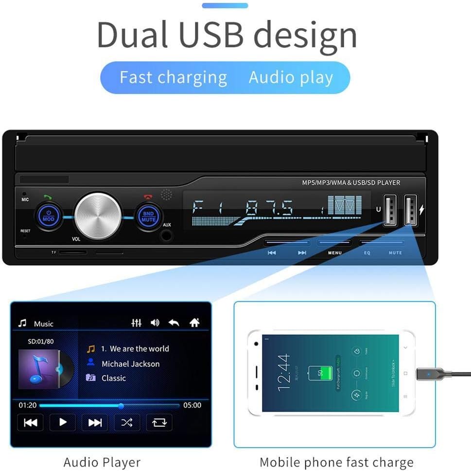 Single Din 7 inch Bluetooth Car Stereo with Rearview Camera M658