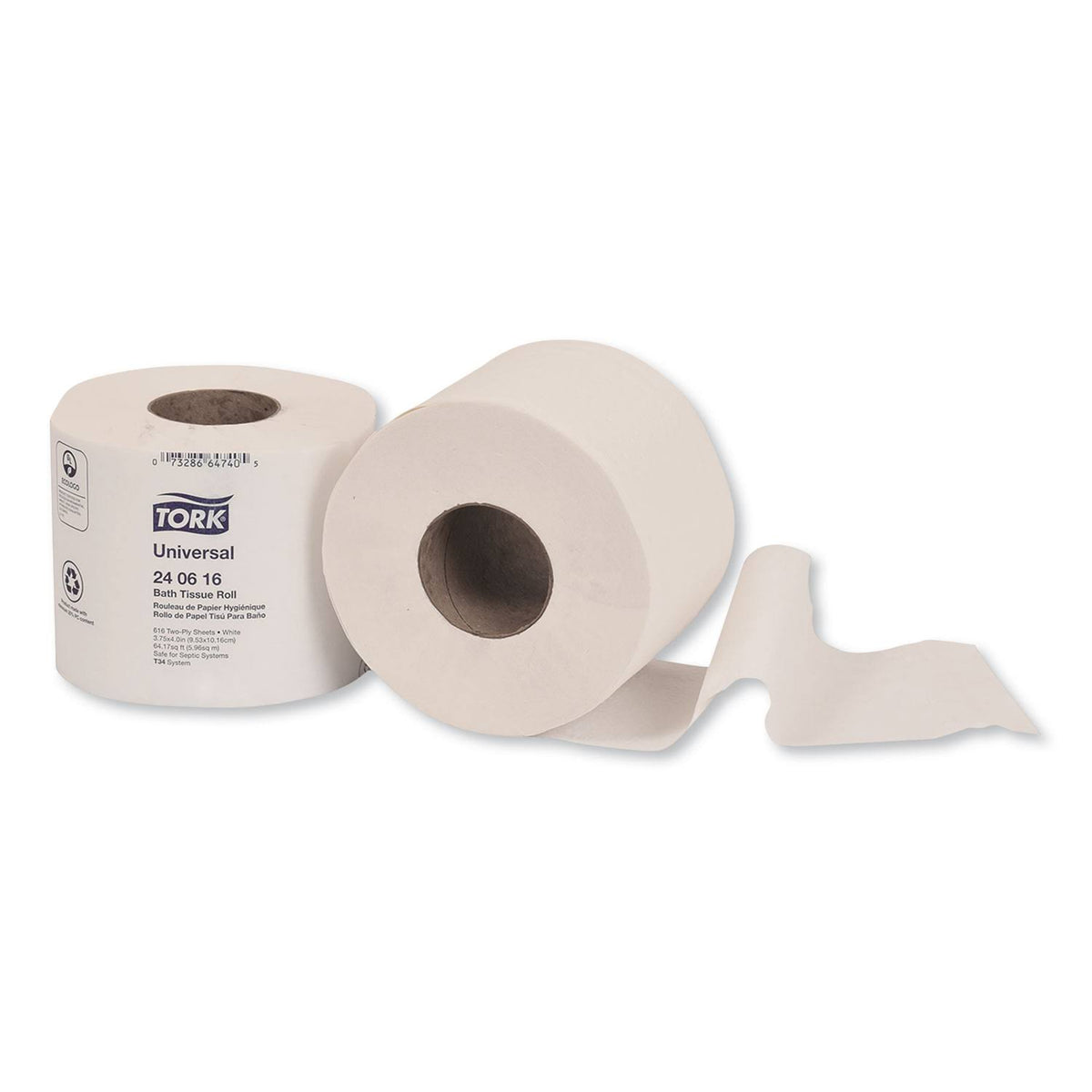 White 2-Ply Bath Tissue, 616 Sheets/Roll, 48 Rolls/Carton A86276