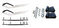 White MTX Snowmobile Skis with 10" Round Bars Complete Kit I507338