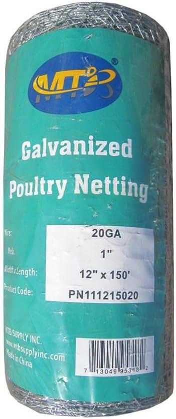 Galvanized Hexagonal Poultry Netting Chicken Wire 48 inches x 50 feet x 1 inch Mesh Pack of 2 G31560