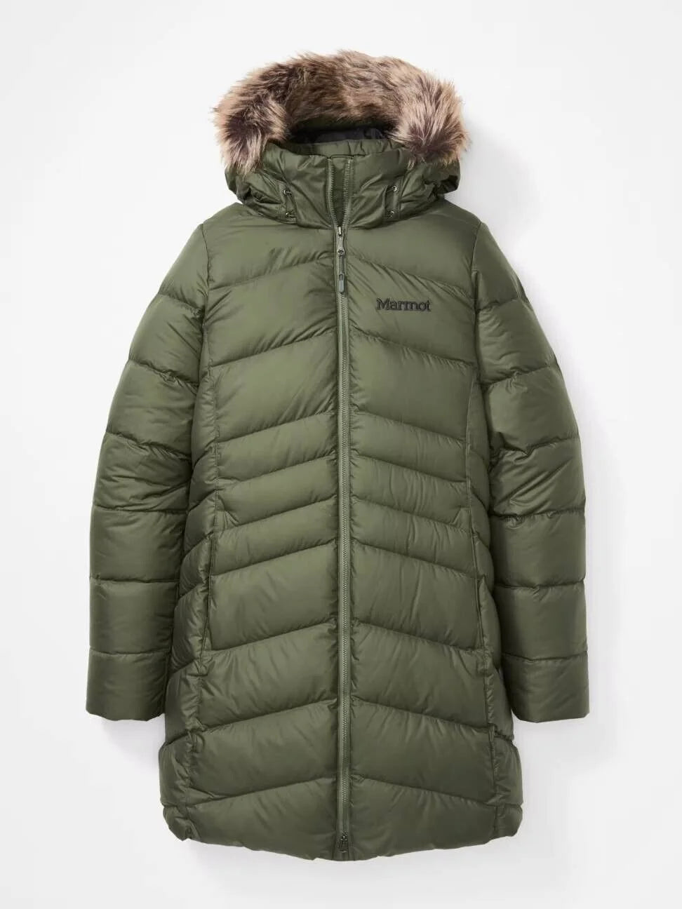 Women's Montreal Hooded Faux-Fur-Trim Coat XS Nori Green Z601514