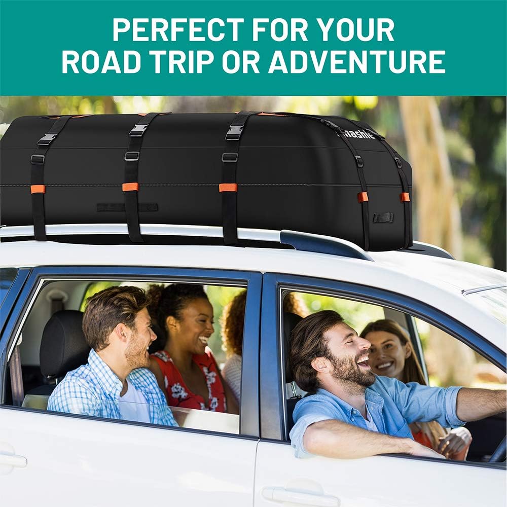21 Cubic Feet Waterproof Nylon Roof Bag with Anti-Slip Mat W926
