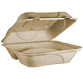 Fiber Hinged Containers, 3 Compartments, 9 x 9 x 3, Natural, 300/Carton U922720