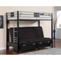 Metal Twin Over Futon Bunk Bed in Black and Silver M57423