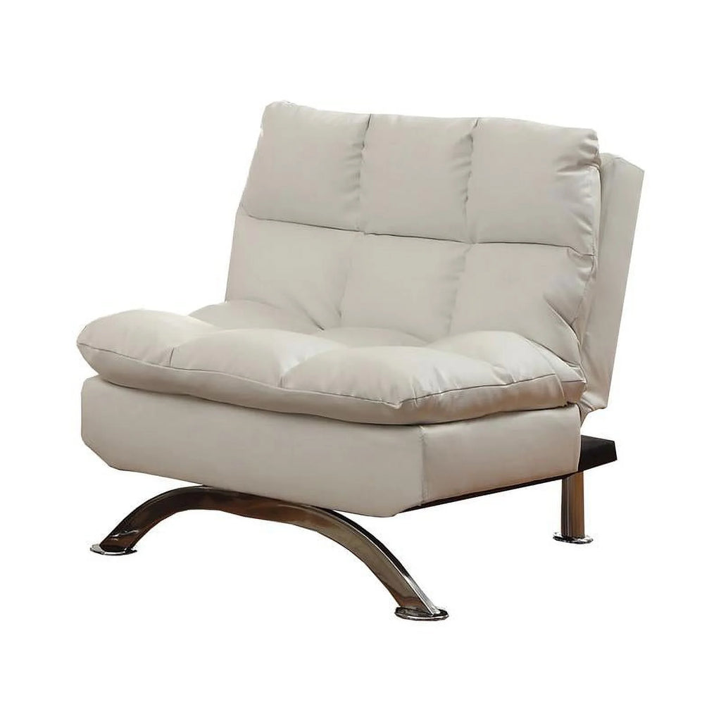 White 2-piece Faux Leather Futon Sofa Set U517