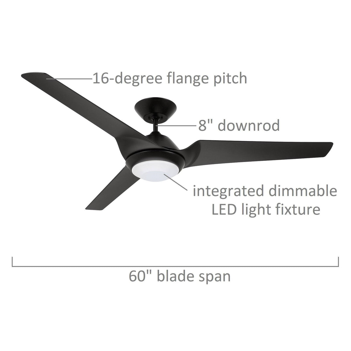 Black LED Ceiling Fan C778717