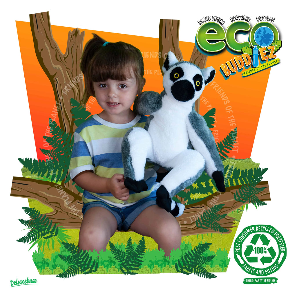 Ring Tailed Lemur 12 inch Soft Plush Toy made from Recycled Plastic Bottles K5902