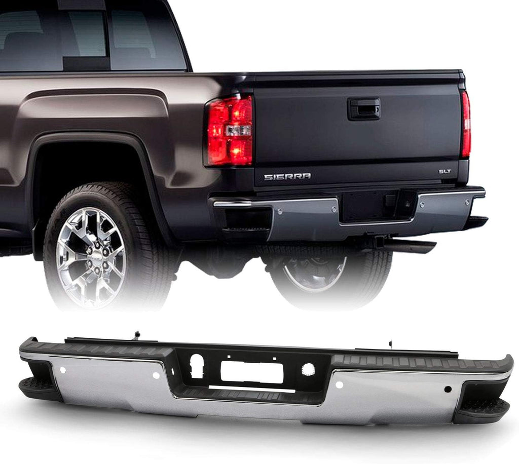 Black Rear Step Bumper with Sensor Holes P893239
