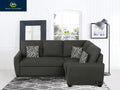 Charcoal Gray Fabric Sectional Sofa with USB & Power X988