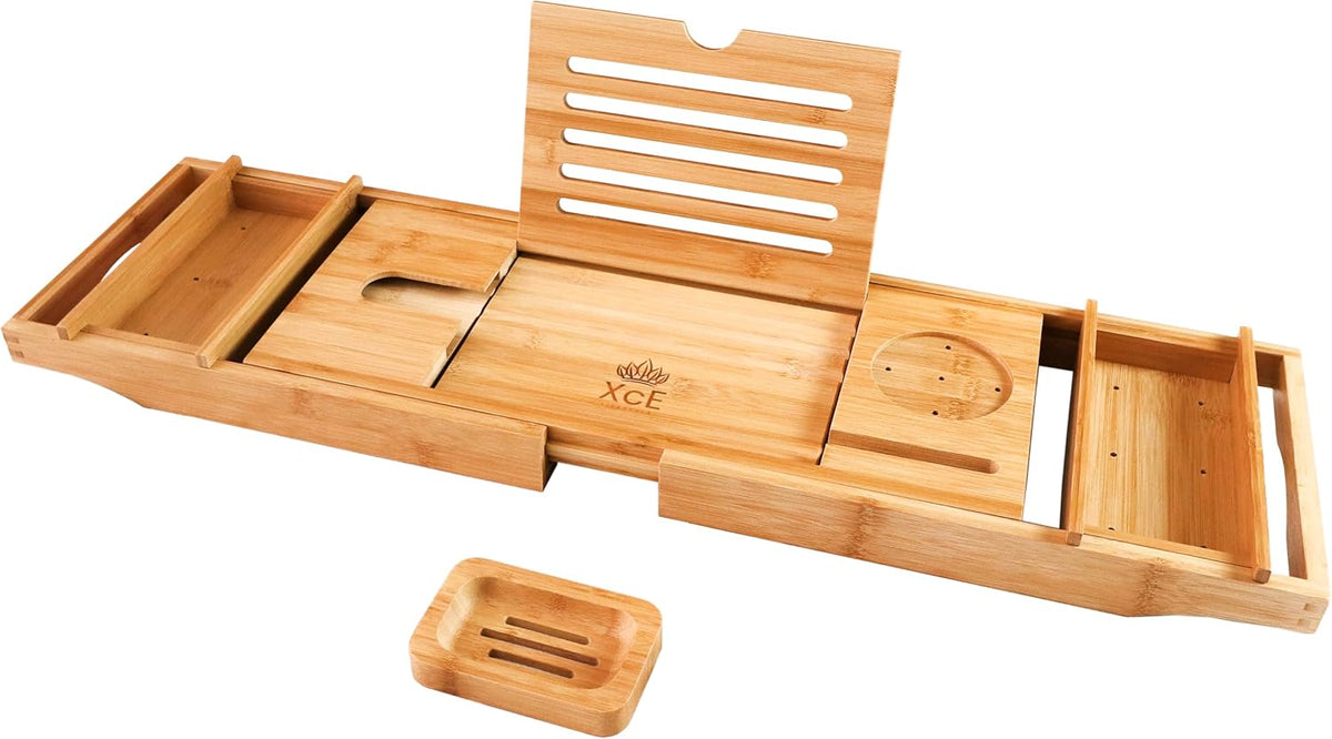 Bamboo Wood Bathtub Caddy Tray J64002