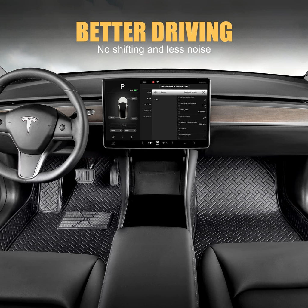 Black Waterproof Car Floor Mats for Tesla Model 3 M50517