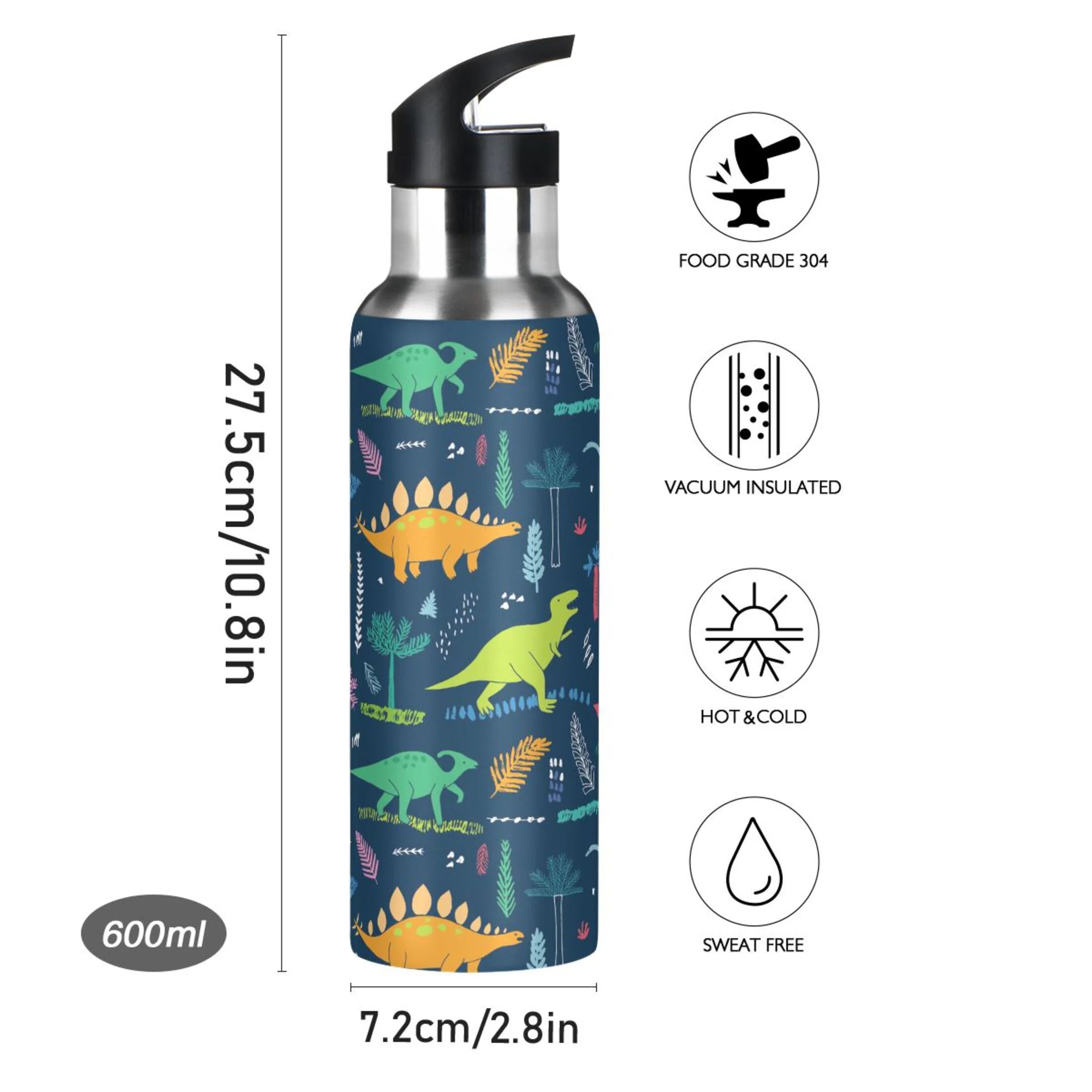 Stainless Steel Water Bottle with Straw Lid Vacuum Insulated 20 OZ Z9600