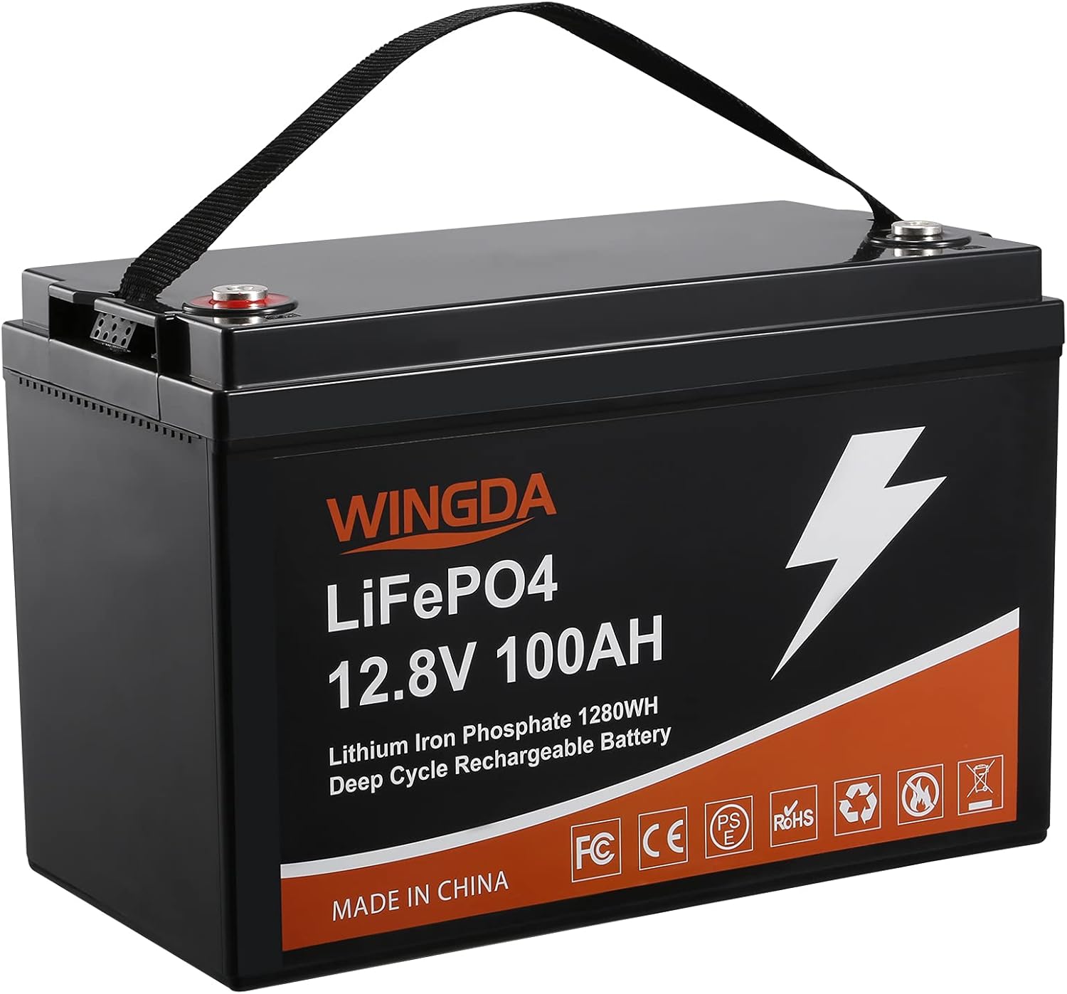 LiFePO4 Battery 100Ah 12V Deep Cycle Lithium Batteries with Built-In BMS G314
