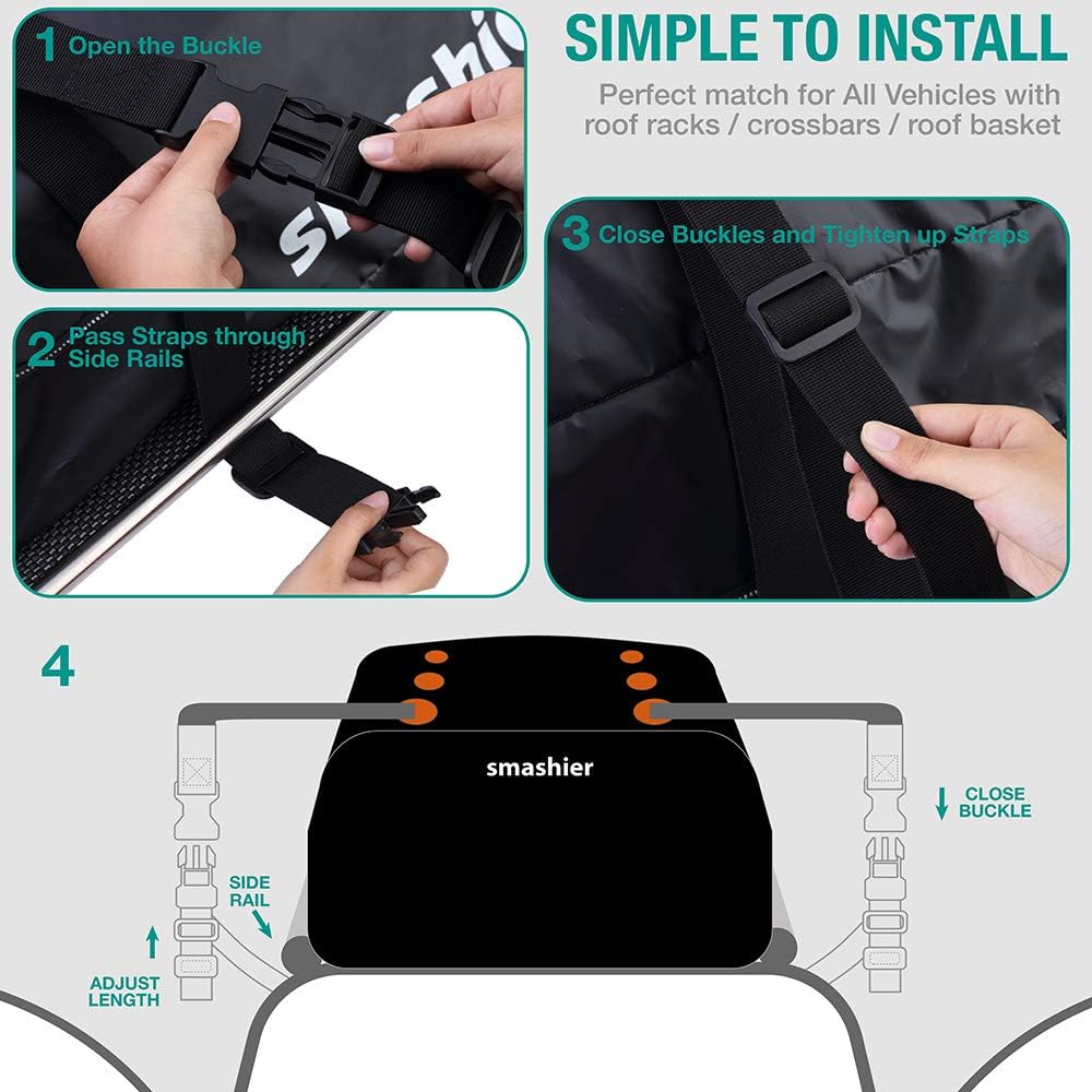 21 Cubic Feet Waterproof Nylon Roof Bag with Anti-Slip Mat W926