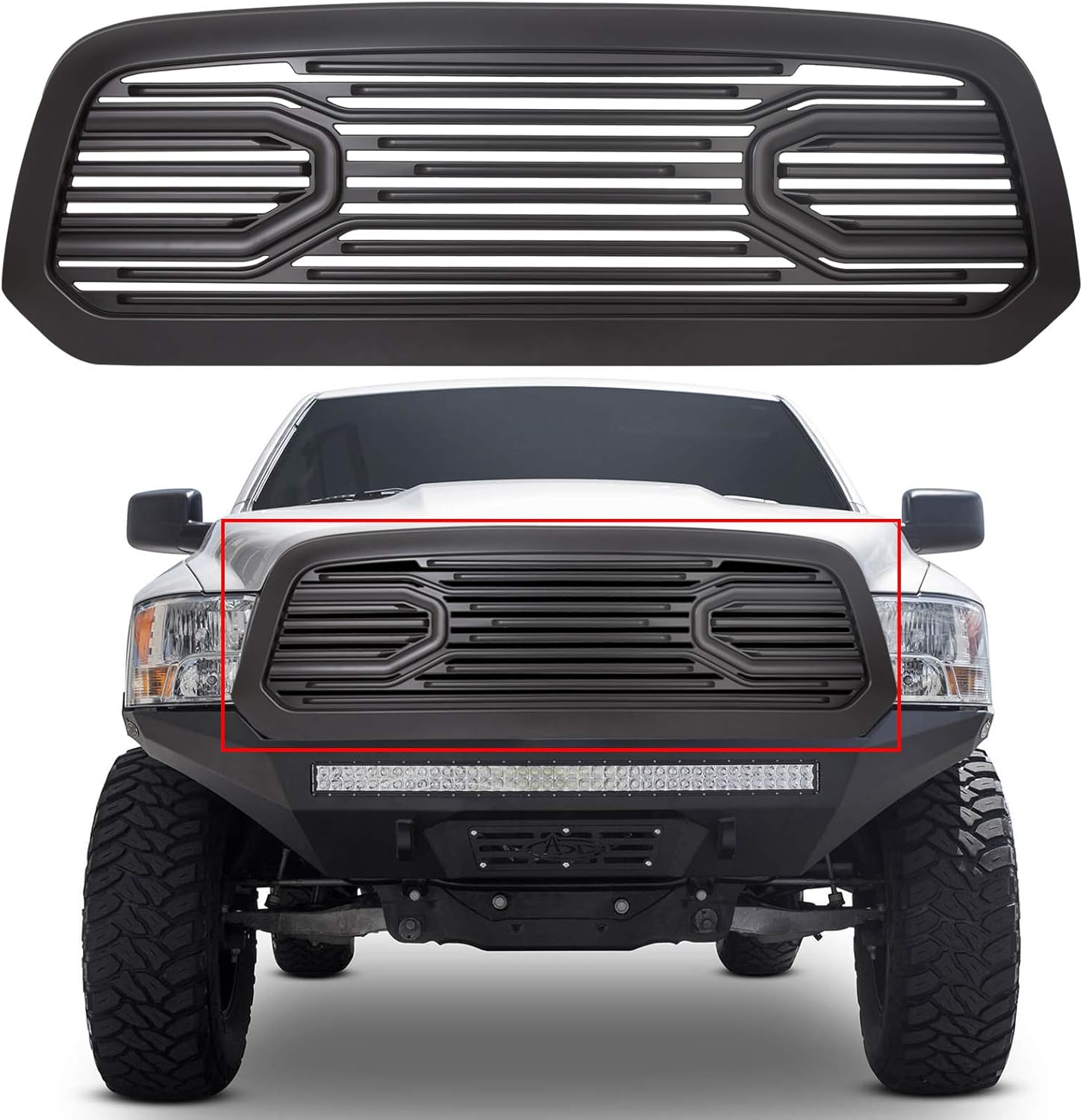 Chrome Front Grille Grill Replacement Shell for RAM 1500 C998