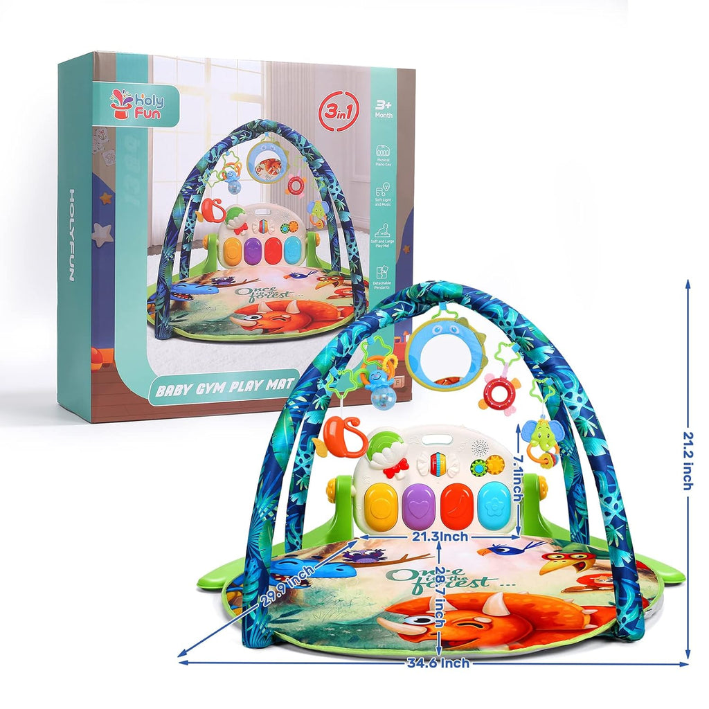 Baby Gym Play Mat with 5 Sensory Teether Toys, Musical Activity Center, Pack of 2 Z184