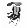 Navy Portable Camping Folding Lawn Chair with Canopy W327970