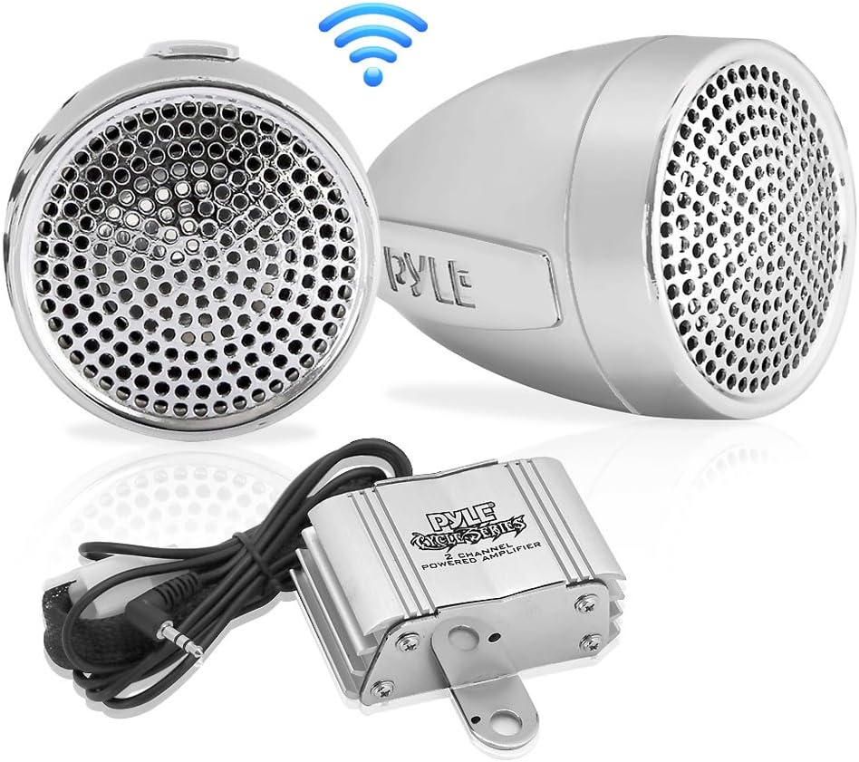 300 Watt Weatherproof Motorcycle Speaker and Amplifier System with Two 2.25 Inch Waterproof Speakers Z610