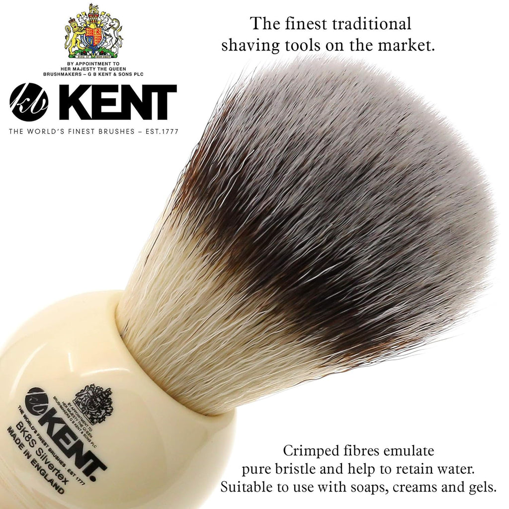 Shaving Brush with Ultra-Soft Synthetic Bristles and Faux Ivory Resin Handle, Pack of 2 O6495