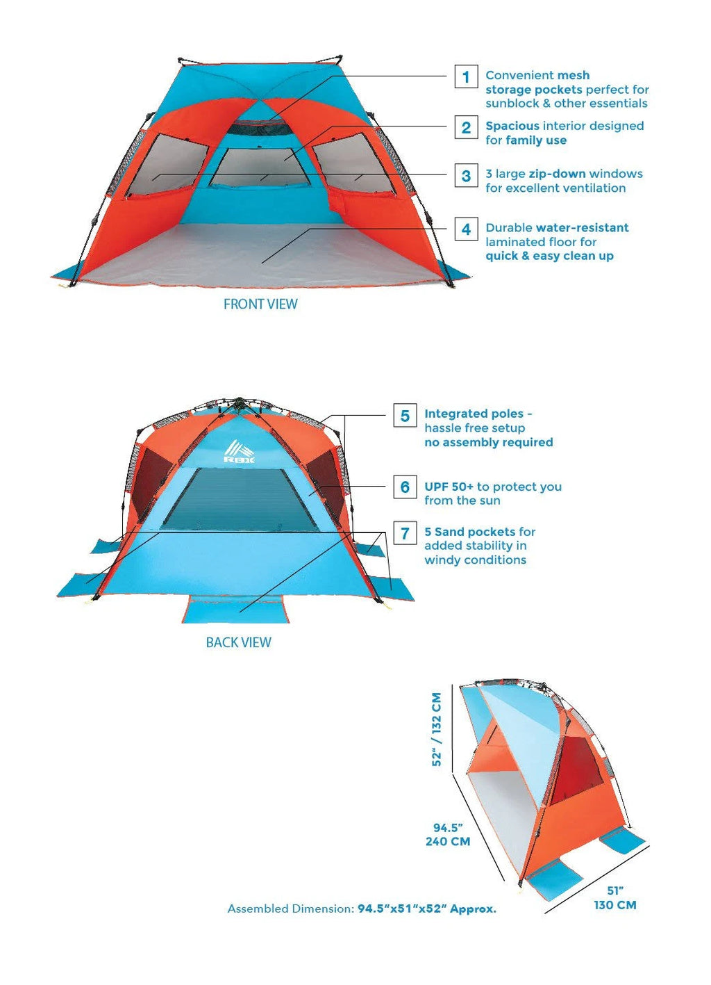 XL Yellow Beach and Activity Tent Q1305