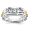 14k Two-tone Gold Men's 5-Stone 1/2 Carat Lab Grown Diamond Ring H629296