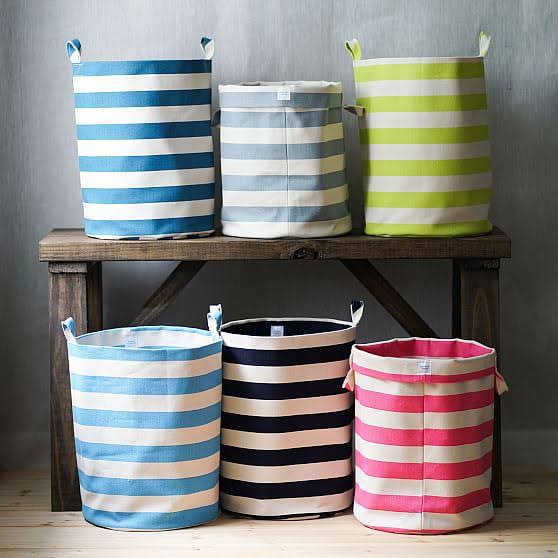 Large Double Sided Cotton Canvas Storage Bin K87256