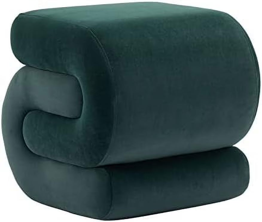Dark Green Velvet Vanity Stool Z417