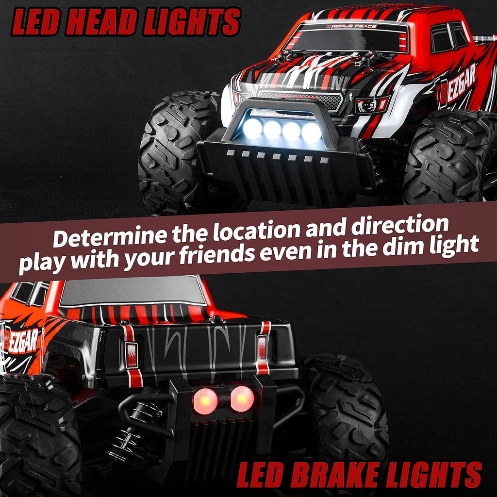 RC Cars 1:14 Scale Remote Control Car, 4WD Top Speed 25 Km/h Electric Toy Off Road RC Car Truck Crawler with Two Rechargeable Batteries M376777