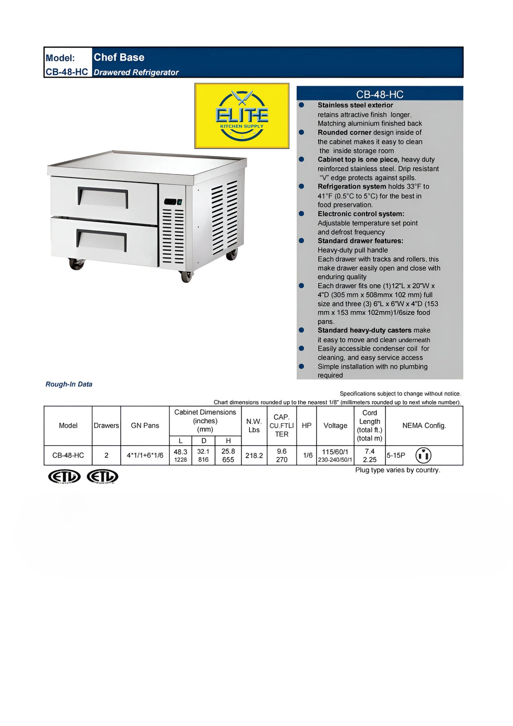 Stainless Steel Commercial Refrigerator, 9.6 Cu. ft. I258