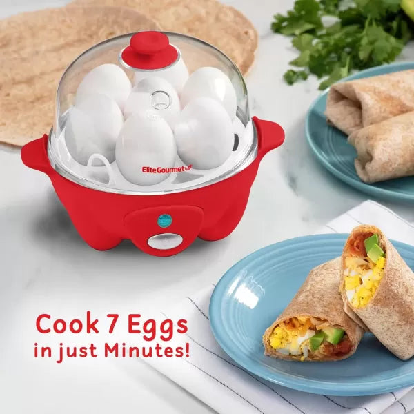 Red 7 Egg Capacity Electric Egg Cooker V11964