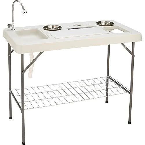 Deluxe Fish Cleaning Camp Table with Flexible Faucet T64978