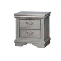 Silver and Gray Solid Wood Night Stand H343